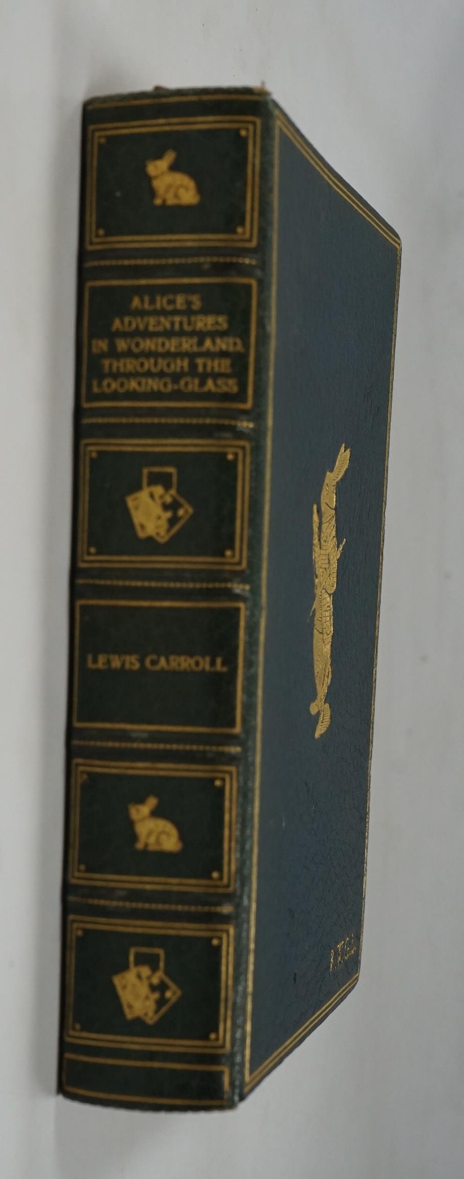 Carroll, Lewis – Alice's Adventures in Wonderland, ill. Tenniel, 1937, Bayntun and Riviere gilt crushed blue morocco with presentation to Group Captain R.W.G.Lywood, Empire Flying School, 1944